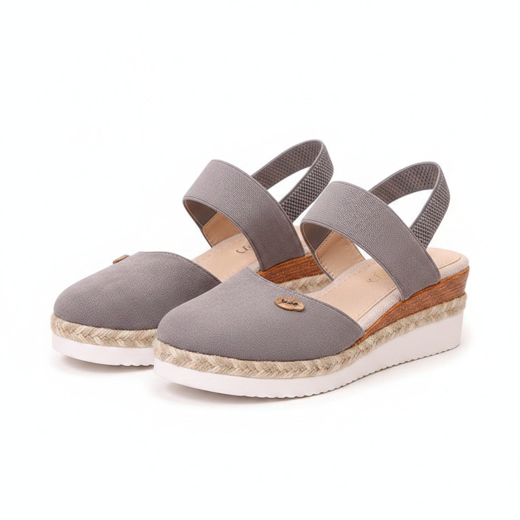 Hemp Rope Wedges Sandals Summer Lightweight Braided Closed Toe Elastic Band Shoes For Women..........