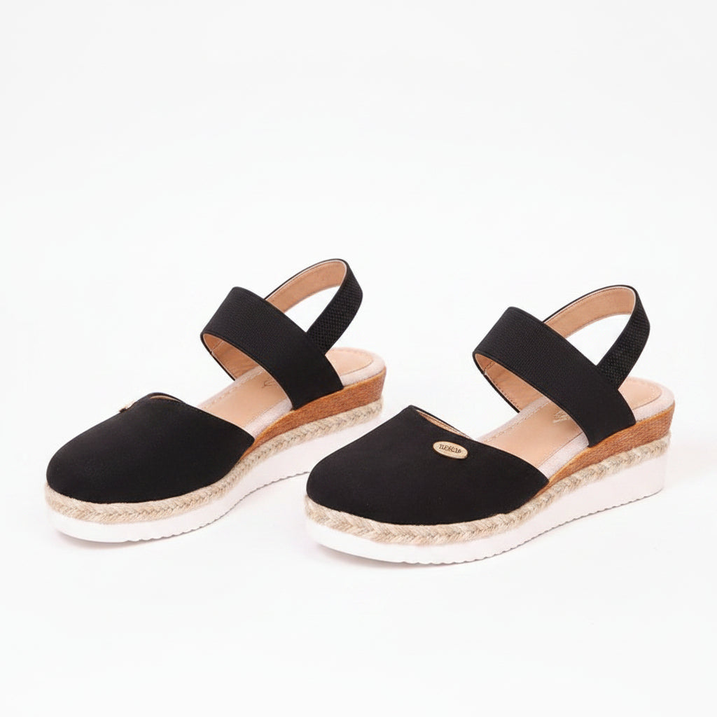 Hemp Rope Wedges Sandals Summer Lightweight Braided Closed Toe Elastic Band Shoes For Women.........