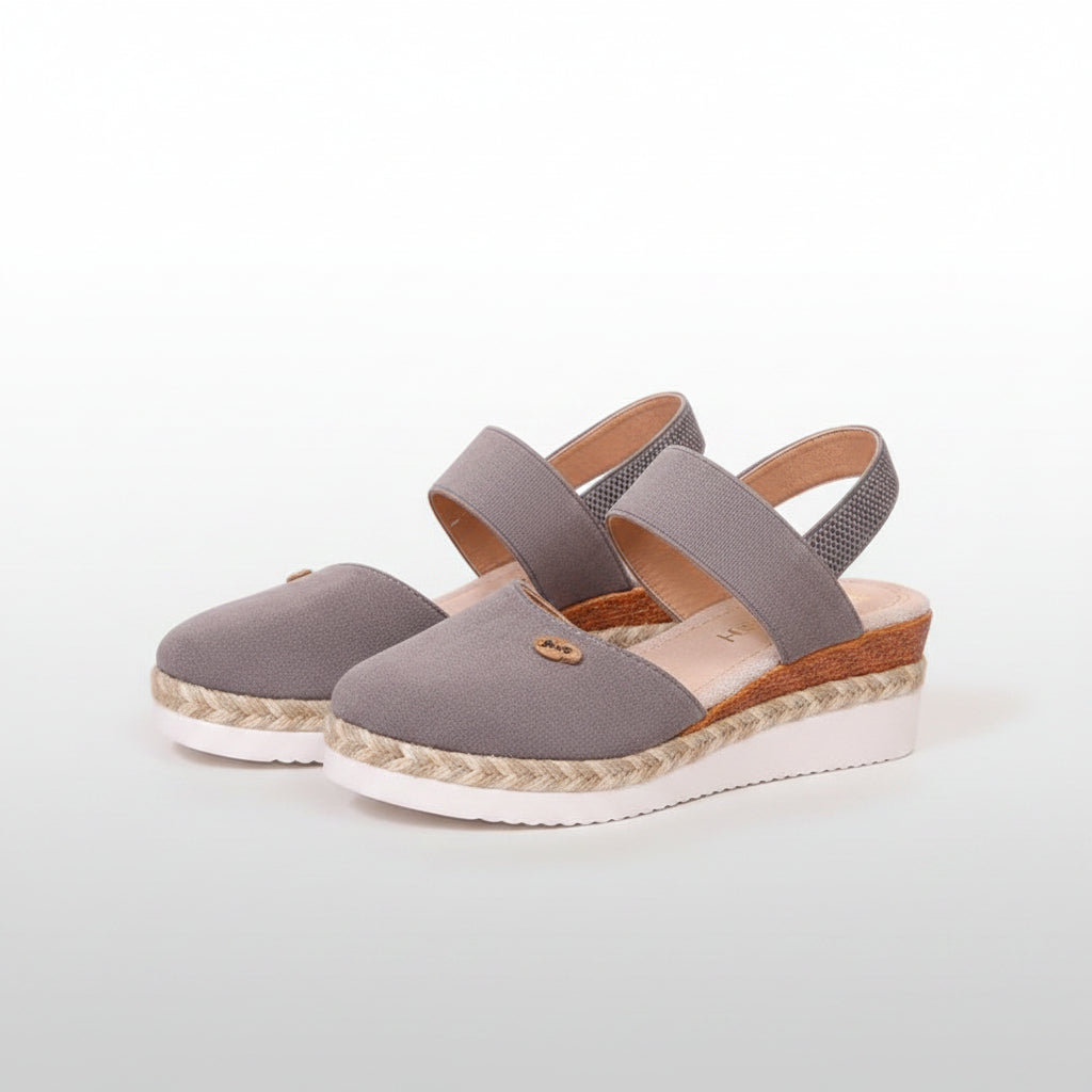 Hemp Rope Wedges Sandals Summer Lightweight Braided Closed Toe Elastic Band Shoes For Women..