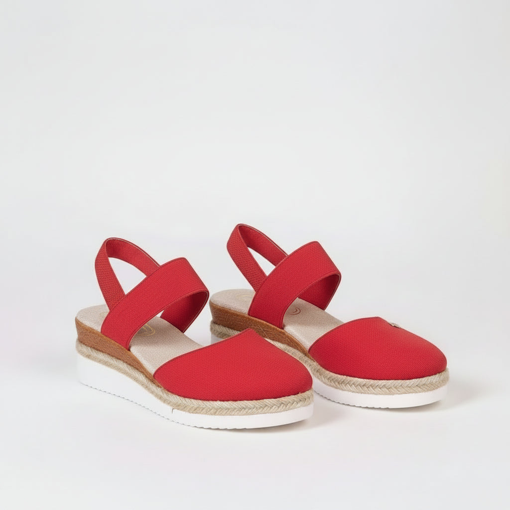 Hemp Rope Wedges Sandals Summer Lightweight Braided Closed Toe Elastic Band Shoes For Women.