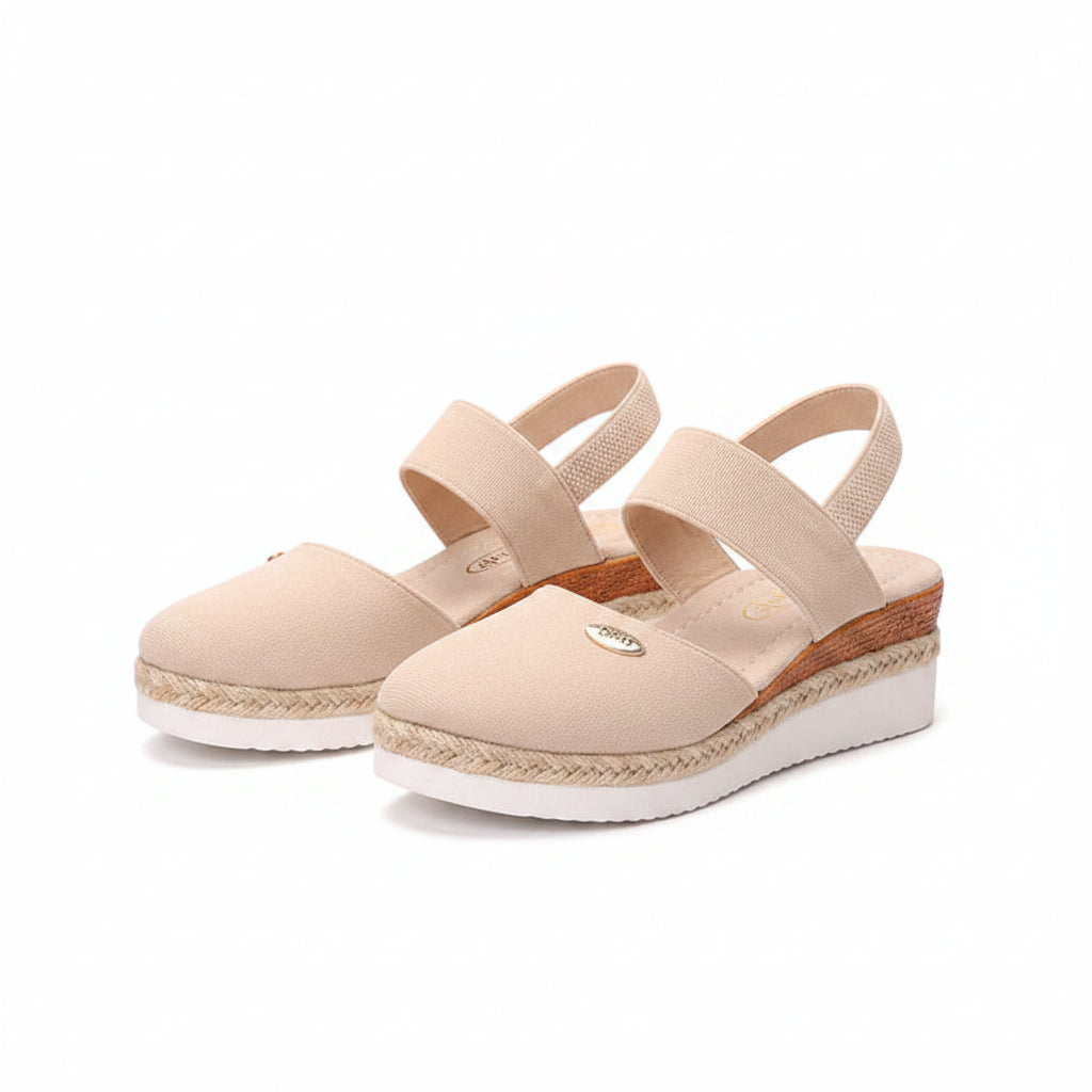 Hemp Rope Wedges Sandals Summer Lightweight Braided Closed Toe Elastic Band Shoes For Women