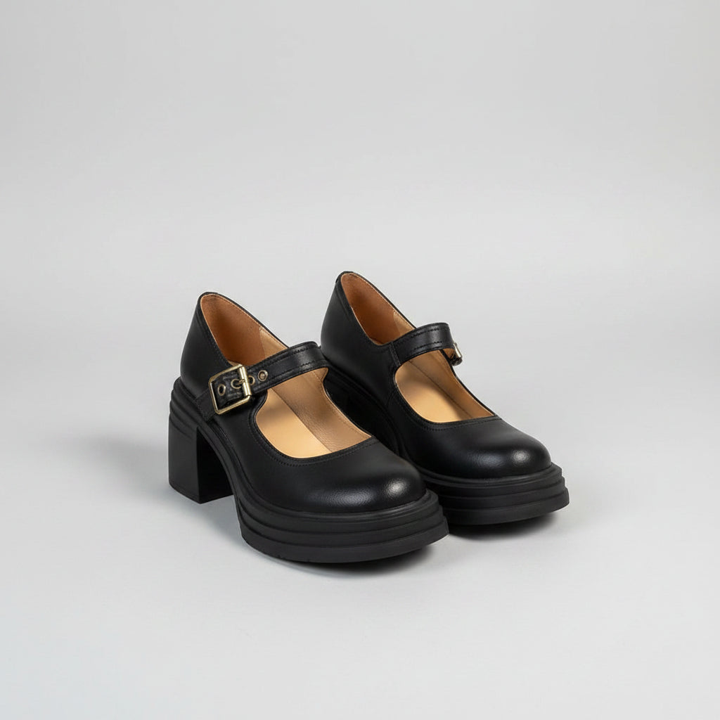 Round-toe High-heeled Mary Jane Shoes For Women...