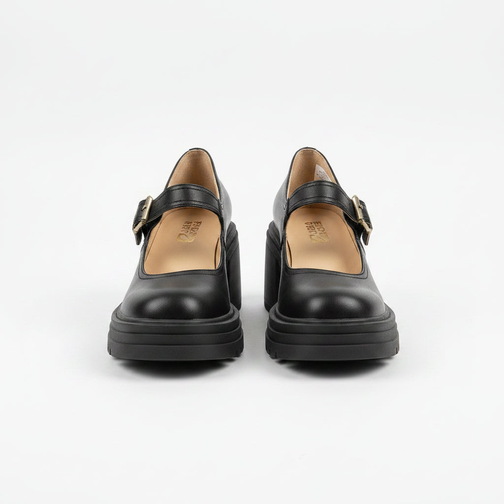 Round-toe High-heeled Mary Jane Shoes For Women.