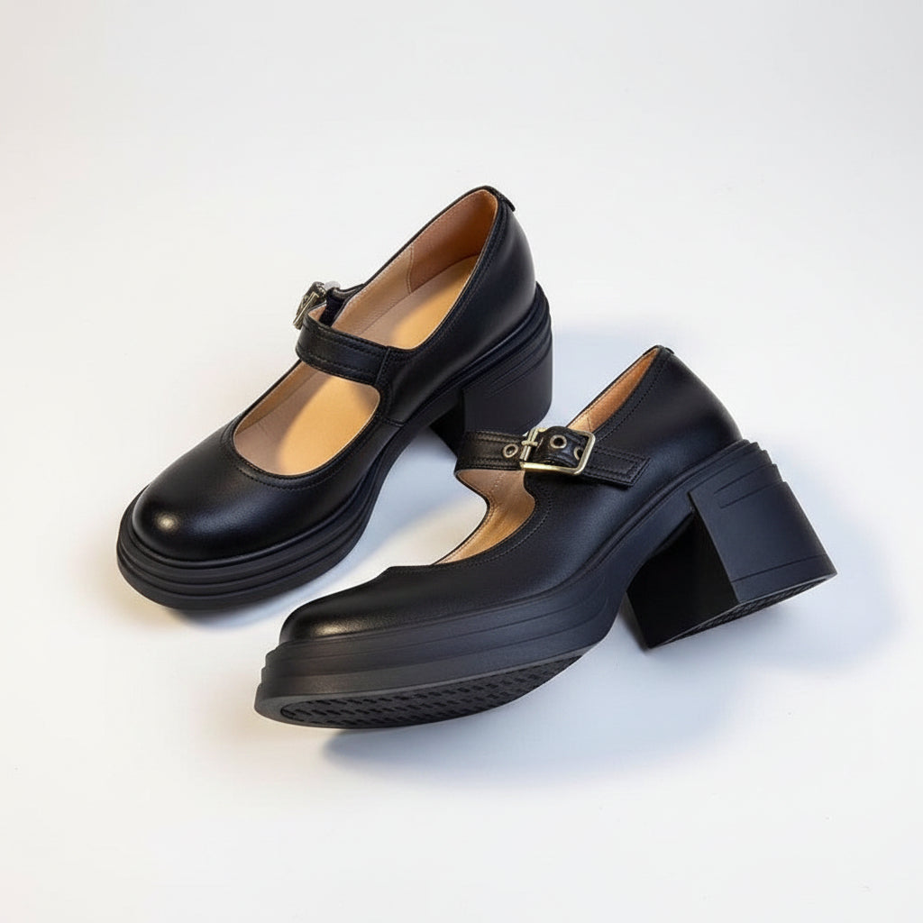 Round-toe High-heeled Mary Jane Shoes For Women
